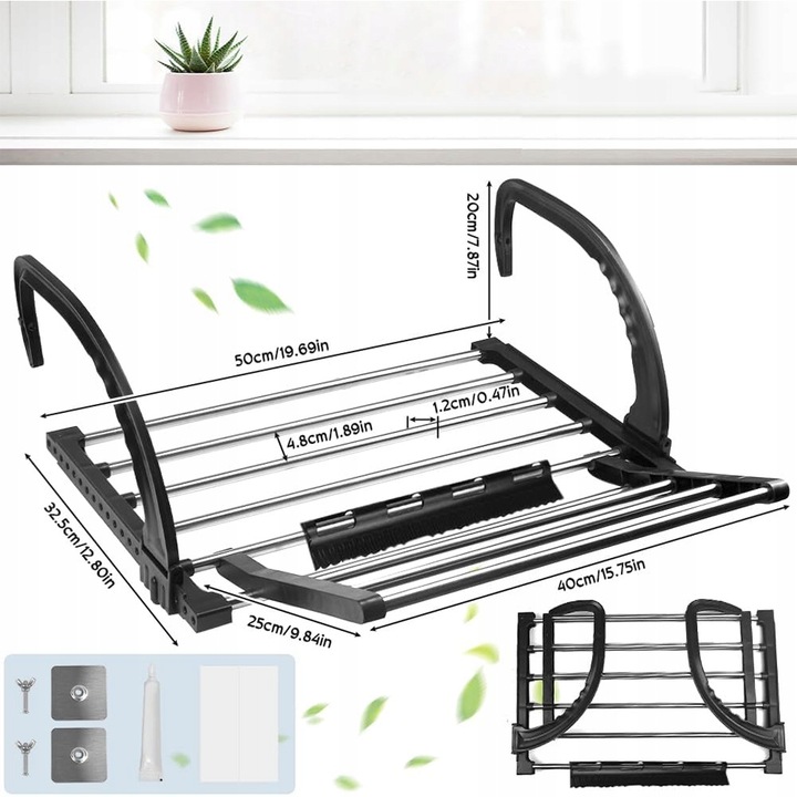 MAŁA SUSZARKA NA PRANIE STOJĄCA BALKONOWA SUSZARKA NA UBRANIA BUTÓW DO