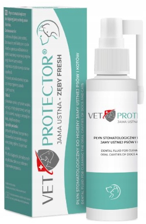 JM SANTE VET PROTECTOR Jama Ustna-Zęby Fresh płyn dla psa kota 100 ml