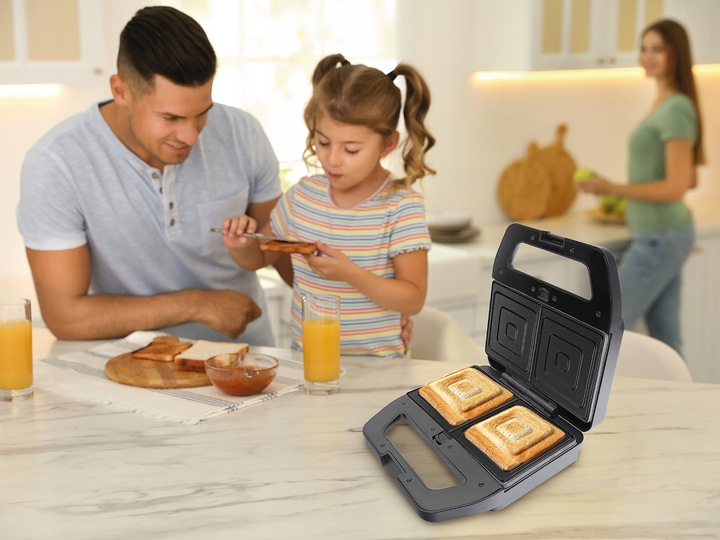 OPIEKACZ UNIWERSALNY 4w1 ORZESZKI TOSTY SANDWICH GOFRY GRILL MOCNY