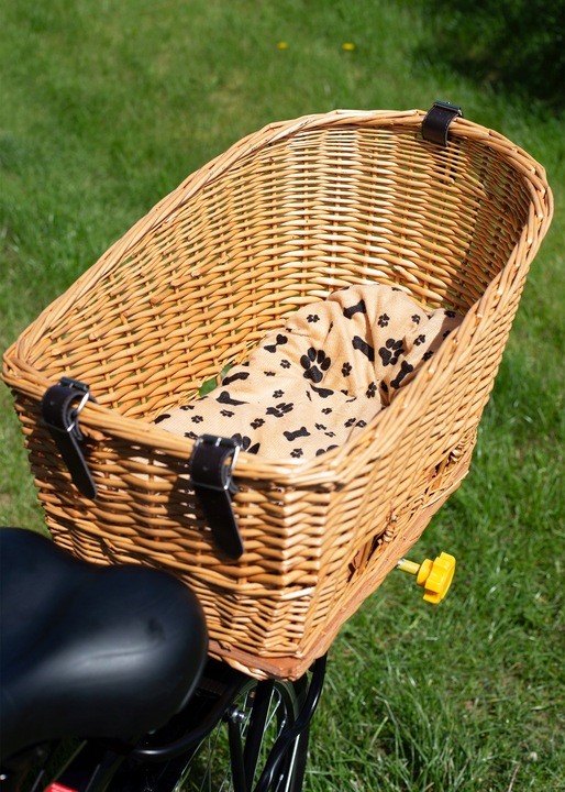 KOSZ ROWEROWY WIKLINOWY NA BAGAŻNIK TRANSPORTER TYLNY KOSZYK DUŻY PODUSZKA