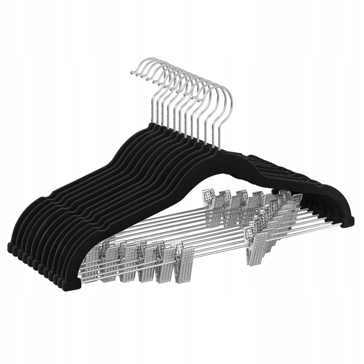 WIESZAKI DO UBRAŃ WELUR Z KLAMERKAMI ANTYPOŚLIZGOWE ARVENTA STYLE - 10