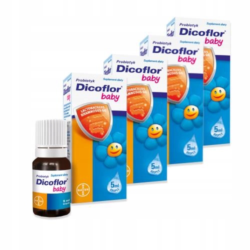 Zestaw Dicoflor Baby krople, probiotyk 4x 5ml
