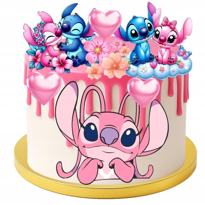 WYDRUK CUKROWY MASA CUKROWA LILO STICH I ANGEL DEKORACJA CUKROWA