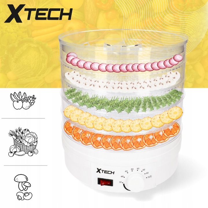 SUSZARKA SPOŻYWCZA DO GRZYBÓW OWOCÓW WARZYW ZIÓŁ ŻYWNOŚCI 5 POZIOMÓW