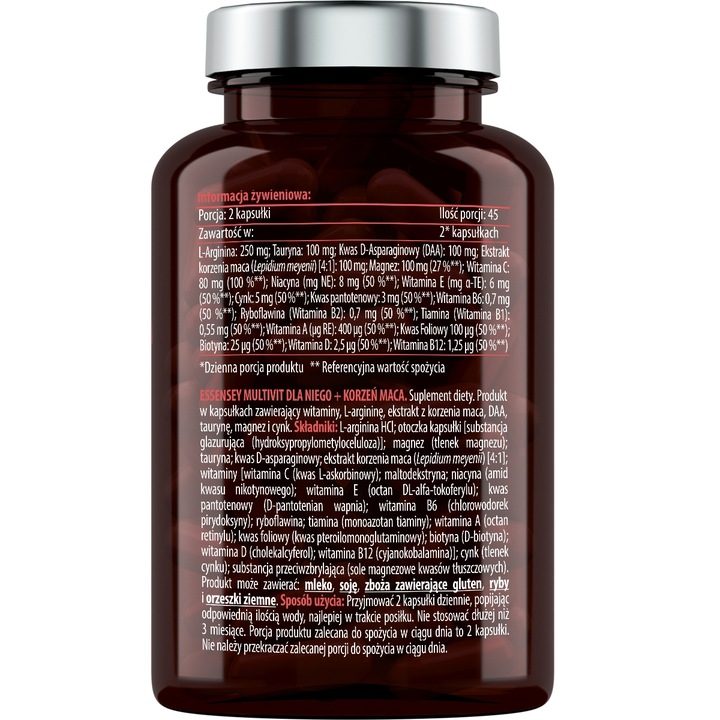 ZESTAW KONCENTRACJA TESTOSTERON ENERGIA Ashwagandha Tribulus Witaminy Maca