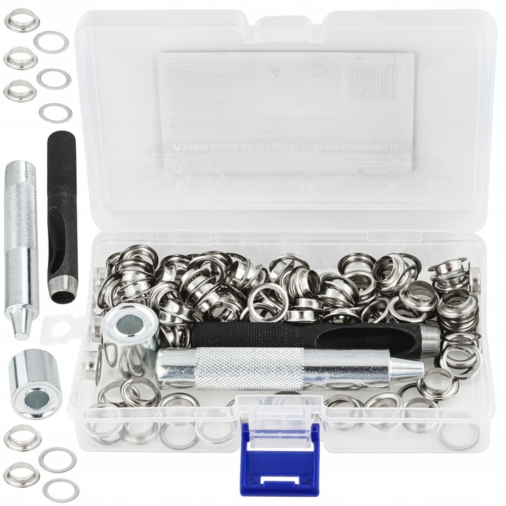 OCZKA DZIURKACZ ZAKUWARKA NAPY 12MM DO PLANDEK NAMIOTÓW ZESTAW 100