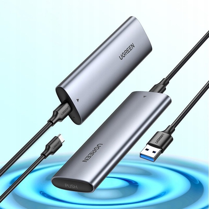 UGREEN OBUDOWA KIESZEŃ DYSKU SATA USB 3.2 Gen 2 SSD M.2 NVME M-KEY 10 GBPS