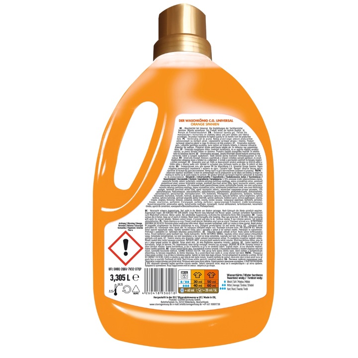 Waschkonig Uniwersalny Żel do Prania Pomarańczowa Hiszpania 3,305l 110 prań
