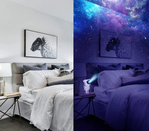 PROJEKTOR GWIAZD Lampka Nocna Rzutnik Dla Dzieci Led Laserowy ASTRONAUTA