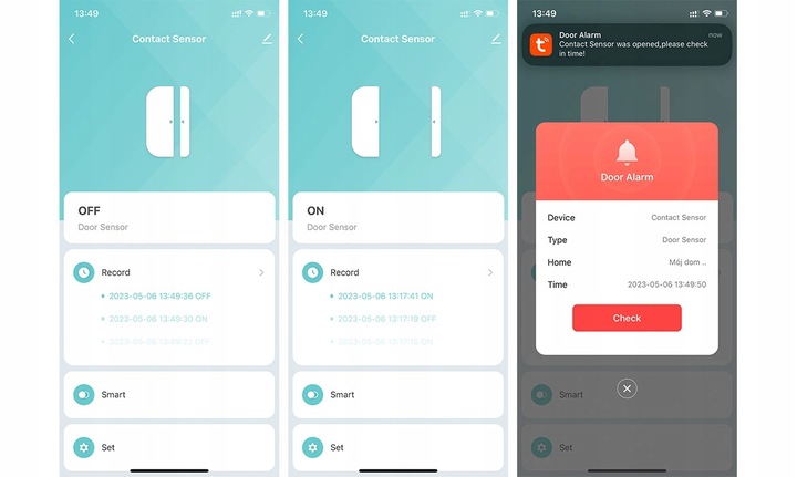 Czujnik Otwarcia Drzwi i Okna Smart ZigBee Tuya
