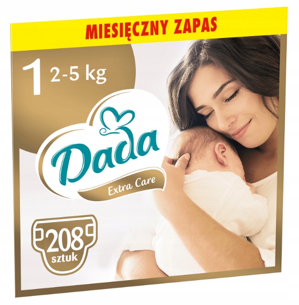 DADA Pieluszki rozmiar 1 Extra Care 208 sztuk
