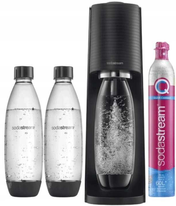 SODASTREAM Terra saturator do wody gazowanej CZARNY + 2 butelki +