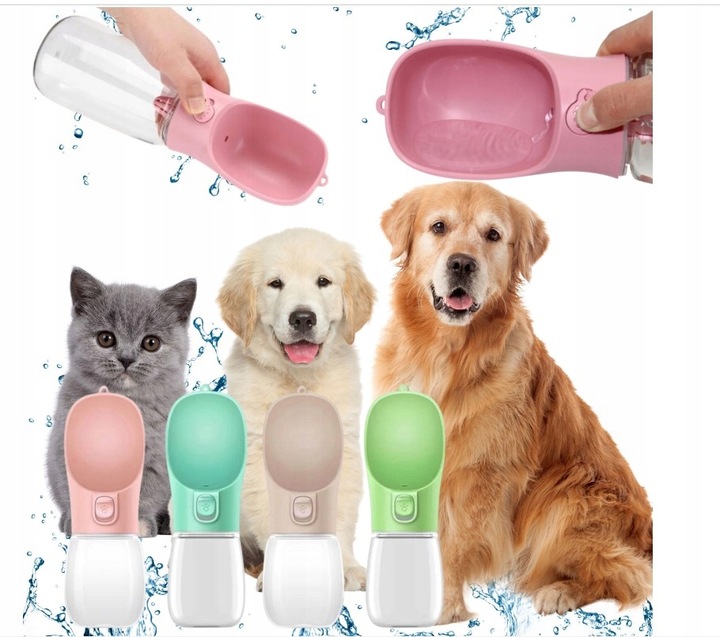 PRZENOŚNA BUTELKA MISKA NA WODĘ TURYSTYCZNA POIDŁO DLA PSA KOTA