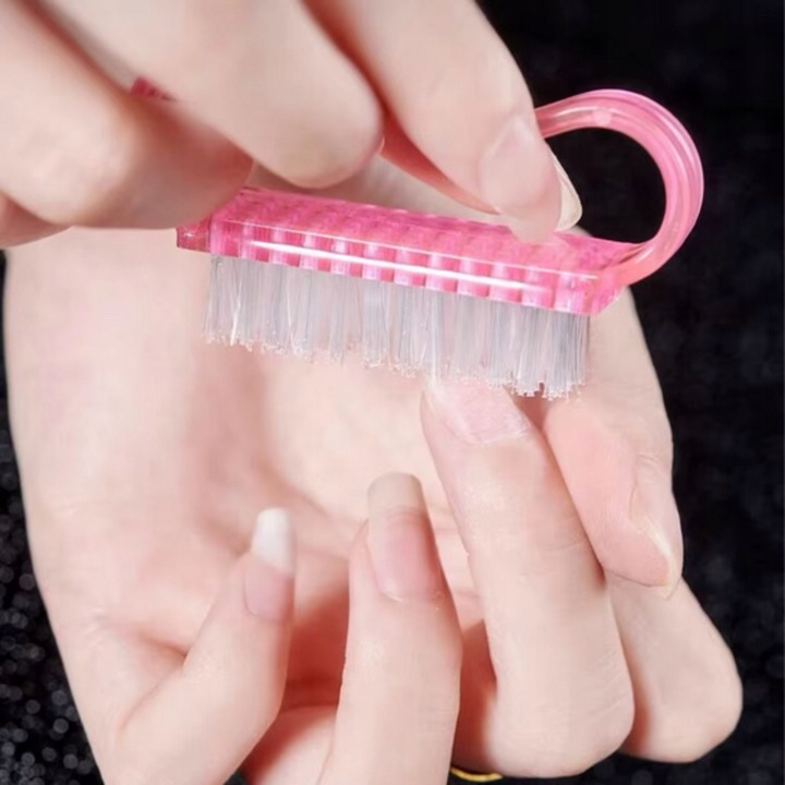 100x SZCZOTECZKA RÓŻOWA DO MANICURE DO USUWANIA PYŁU DO PAZNOKCI