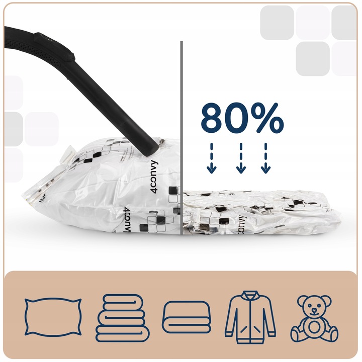 4CONVY 11 szt. MOCNE worki próżniowe małe 40x60 na ubrania bluzy