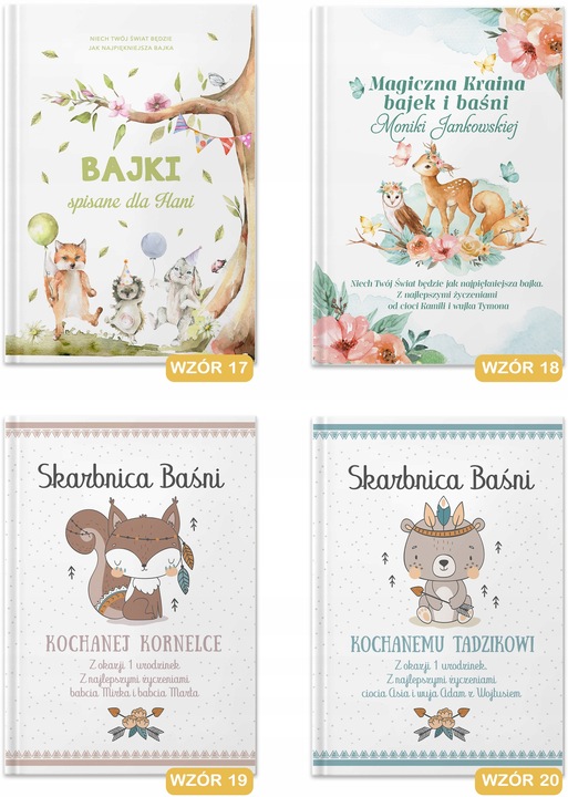 BAJKI dla dzieci Prezent na Dzień Dziecka Roczek Pamiątka Chrztu Z IMIENIEM