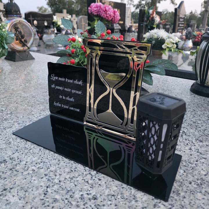 SOLARNY ZNICZ Led Statuetka NA CMENTARZ GRÓB DUŻA Lampka Led z Grawerem