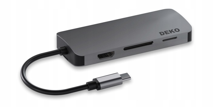 Hub Usb C 8w1 Stacja Dokująca 100W HDMI 4K 60Hz 3xUSB LAN SD DEKO BUSINESS