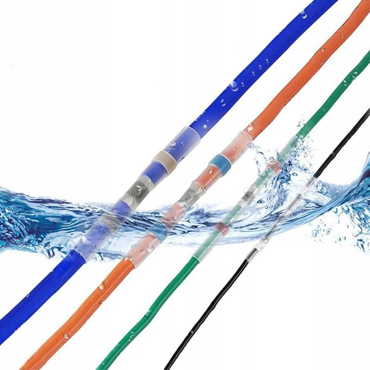 SZYBKOZŁĄCZKA KONEKTOR KABLI Z CYNĄ ZESTAW 100SZT + KOSZULKI