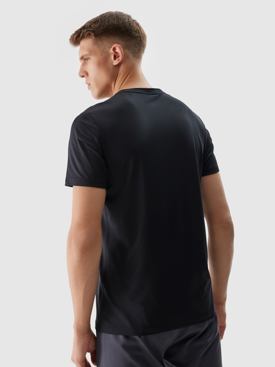 KOSZULKA 4F MĘSKA TRENINGOWA REGULAR SZYBKOSCHNĄCA - CZARNA r. S