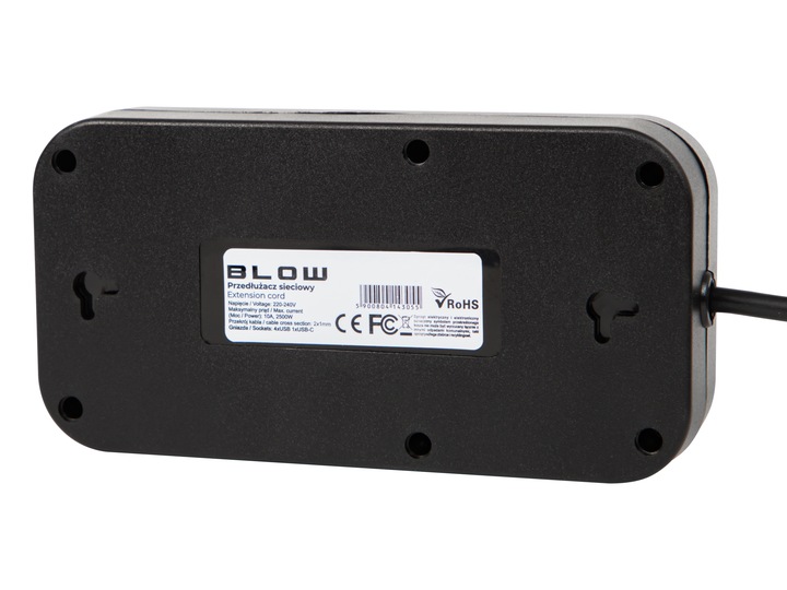 PRZEDŁUŻACZ LISTWA ZASILAJĄCA WŁĄCZNIK 4x USB 3 GNIAZDA 3m USB TYP C