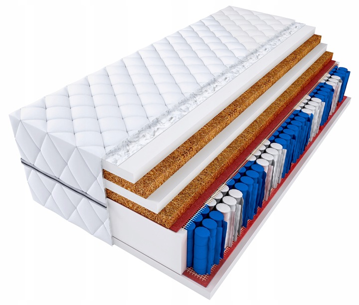 Materac MEDI 90x200 DOUBLE HARD 2xkokos, pocket H5 - TWARDY