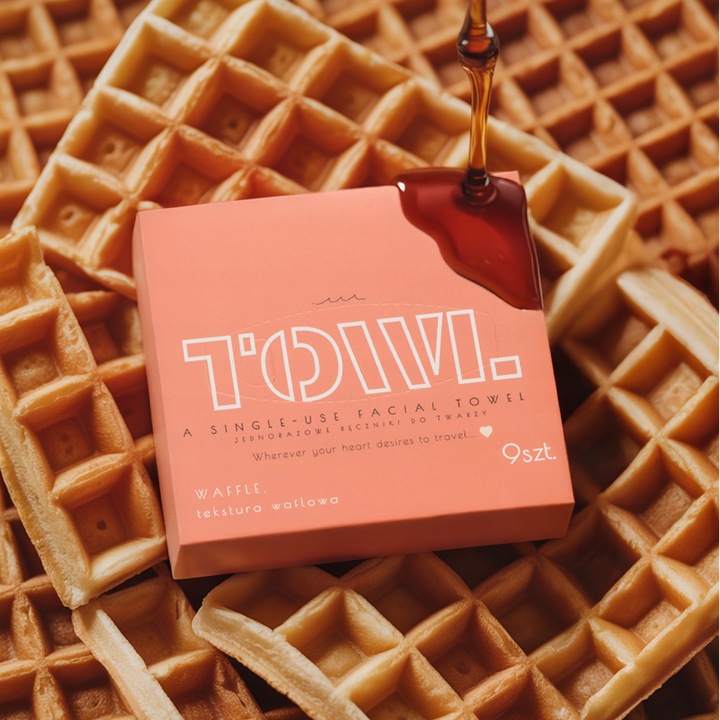 JEDNORAZOWE RĘCZNIKI DO TWARZY 80 szt. - TOWL WAFFLE