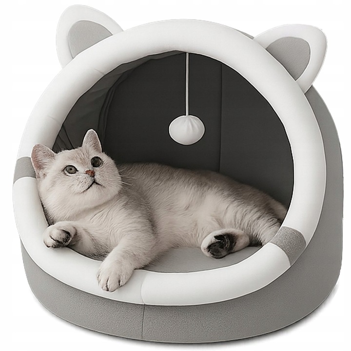 DOMEK DLA KOTA PLUSZOWY LEGOWISKO CIEPŁE MIĘKKIE BUDKA POSŁANIE