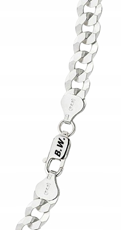 Łańcuszek Srebrny Męski Pancerka Diamentowany Krzyżyk pr 925 Grawer Gratis