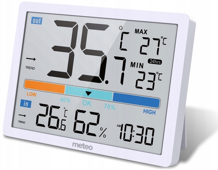 STACJA POGODY POGODOWA CYFROWA TERMOMETR WILGOTNOŚCIOMIERZ ZEGAR