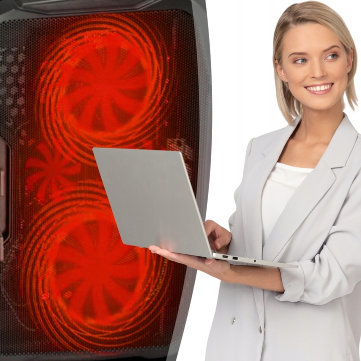 PODSTAWKA CHŁODZĄCA POD LAPTOPA WIATRAK DO KOMPUTERA NOTEBOOKA RGB 12-17"