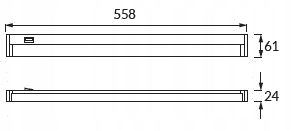 LAMPA OPRAWA PODSZAFKOWA MEBLOWA LED 10W CCT 4100K LISTWA BIAŁA