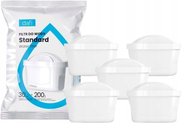 DAFI Wkład filtrujący do dzbanka filtrującego wodę Unimax 5 sztuk