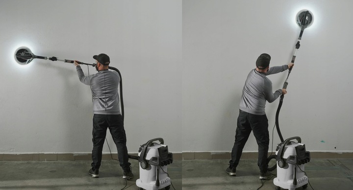 SZLIFIERKA ŻYRAFA DO GIPSU GŁADZI TYNKÓW TYNKU LED zest.MAX PAPIERY