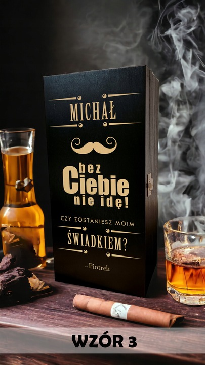 Pudełko na alkohol box PROŚBA O ŚWIADKOWANIE skrzynka prezent dla Świadka