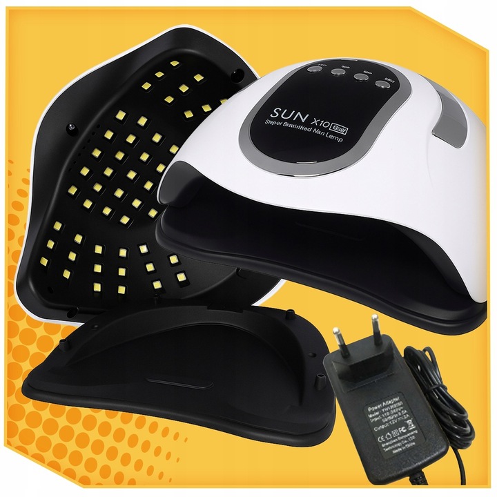 Mocna Lampa Do Paznokci Hybryd Żeli UV LED Sun x10 Max LCD Z Rączką
