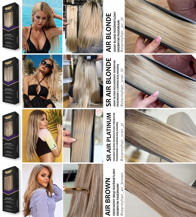 Włosy doczepiane naturalne CLIP-IN 50-55cm 3 taśmy