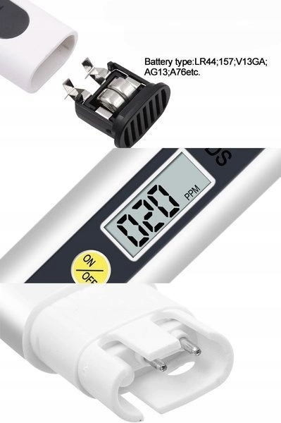 Tester jakości wody pitnej TDS biały 1-999PPM -miernik czystości