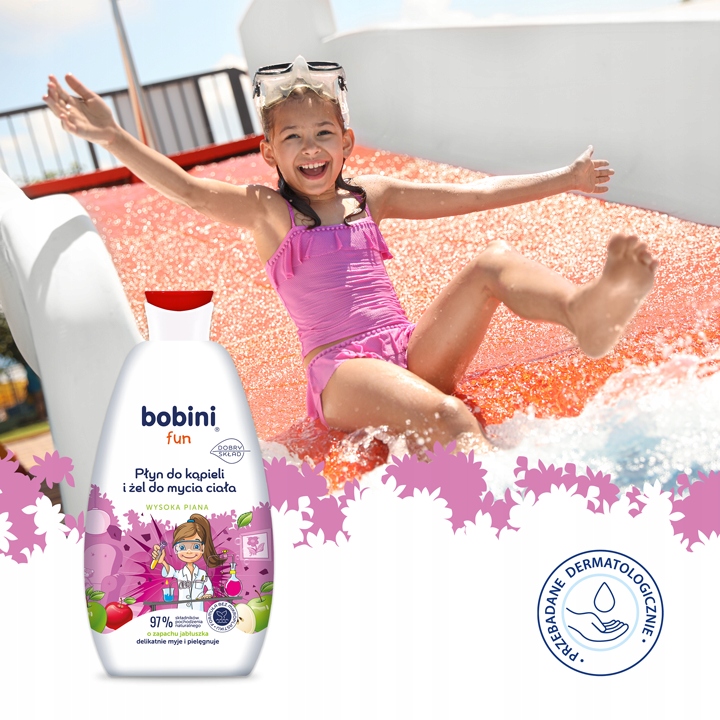 BOBINI Fun Płyn do Kąpieli Żel do Mycia dla Dzieci 2w1 Maxi Piana MIX 4x500