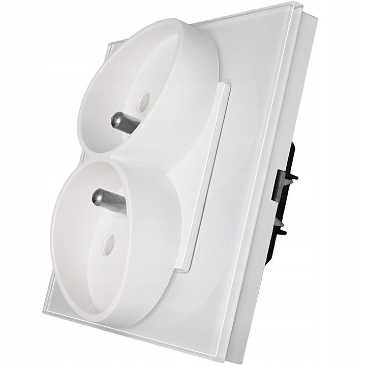 Gniazdko Podwójne Szklane Kontakt z Bolcem MIUUN