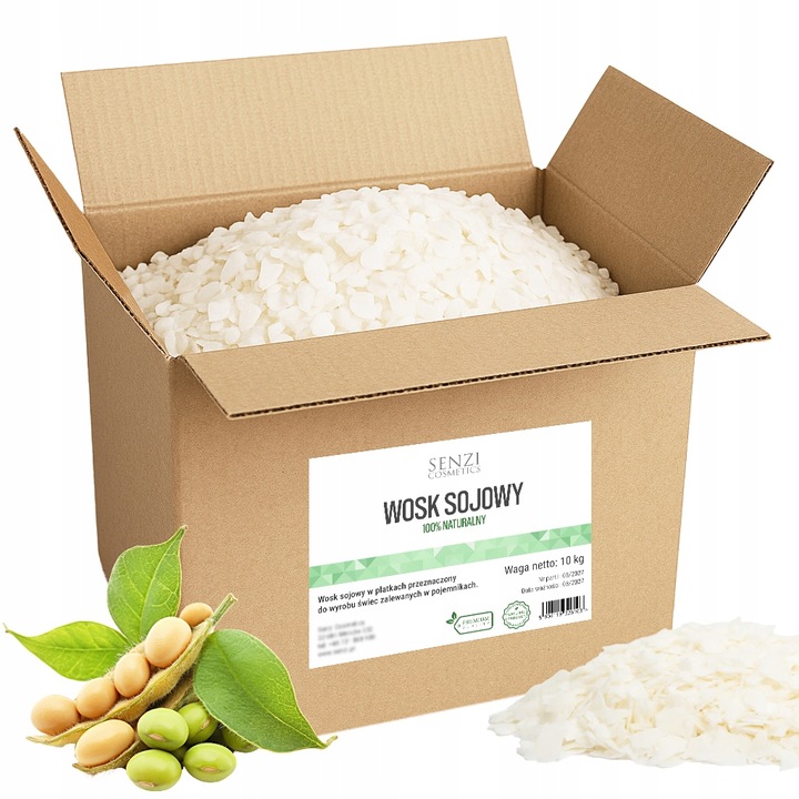 WOSK SOJOWY DO ŚWIEC Naturalny Płatki Świece Sojowe Premium DIY 10kg