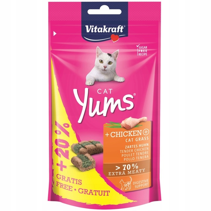 PRZYSMAK DLA KOTA smakołyki MIX SMAKÓW ciastka VITAKRAFT CAT Yums 10x 40g