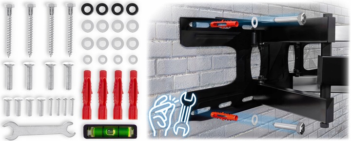 UCHWYT ŚCIENNY DO TELEWIZORA TV 23-60 cali wieszak obrotowy MEGA MOCNY