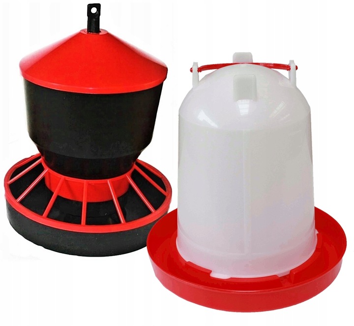 POIDŁO+KARMNIK DLA DROBIU KACZEK GĘSI KUR 6 L+6 KG