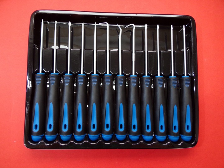 ZESTAW HAKÓW HACZYKÓW PRECYZYJNYCH WKRĘTAKI 12 EL