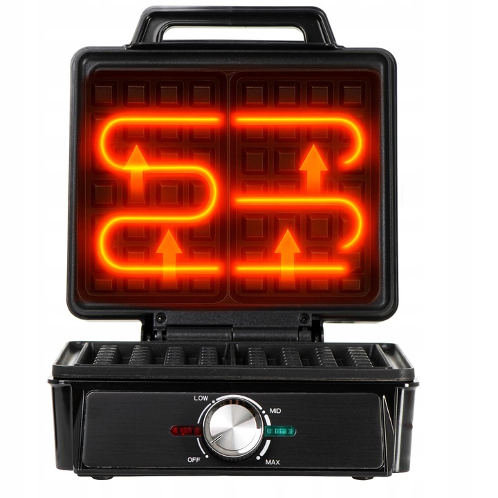 GOFROWNICA 2000W XXL 2 Duże Gofry Regulacja Temperatury NON-STICK