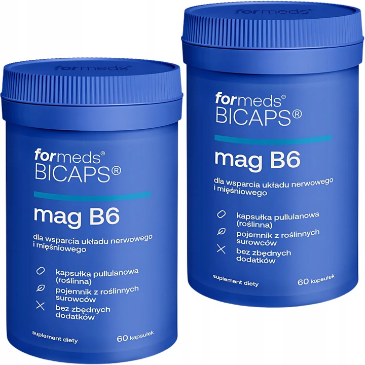 Bicaps MAG B6 2x 60 kap CYTRYNIAN MAGNEZU Skurcze CZYSTY SKŁAD | FORMEDS