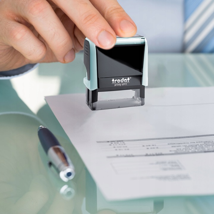 PIECZĄTKA TRODAT 4911 DO 4 LINII FIRMOWA IMIENNA BIUROWA PROJEKT + GUMKA