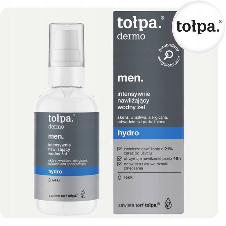 Lekki Nawilżający Wodny Żel do Twarzy dla Mężczyzn Men Hydro Skuteczny 75ml