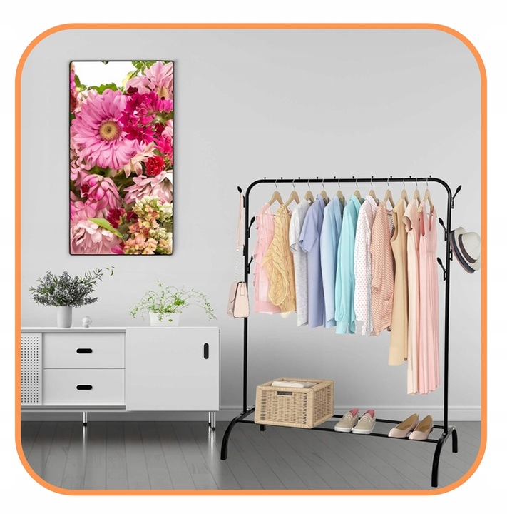 WIESZAK STOJAK NA UBRANIA BUTY STOJĄCY PODŁOGOWY LOFT METALOWY